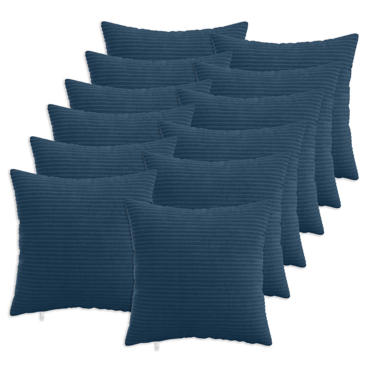 Pudebetræk 12 pcs HEERLEN Mørkeblå 40 x 40 cm cordfløjl