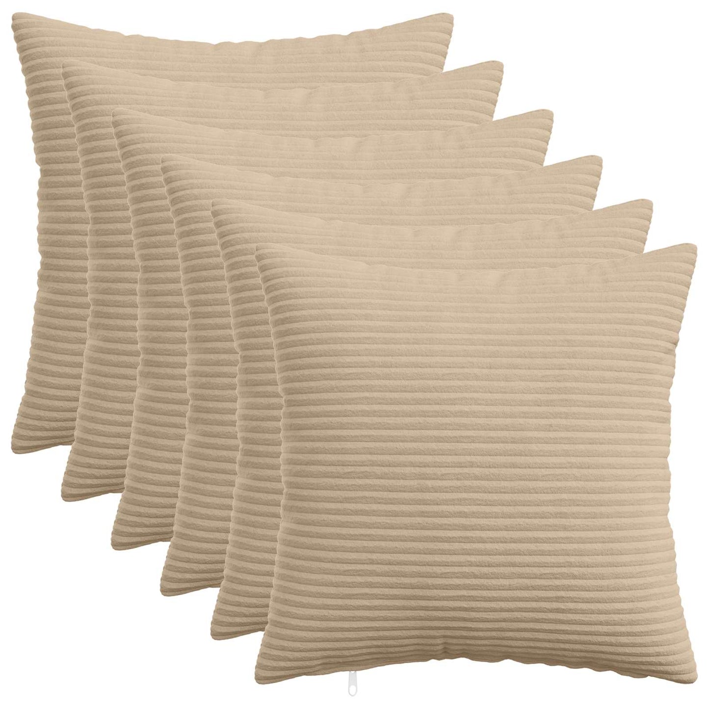 Pudebetræk 6 pcs HEERLEN Gråbrun 40 x 40 cm cordfløjl