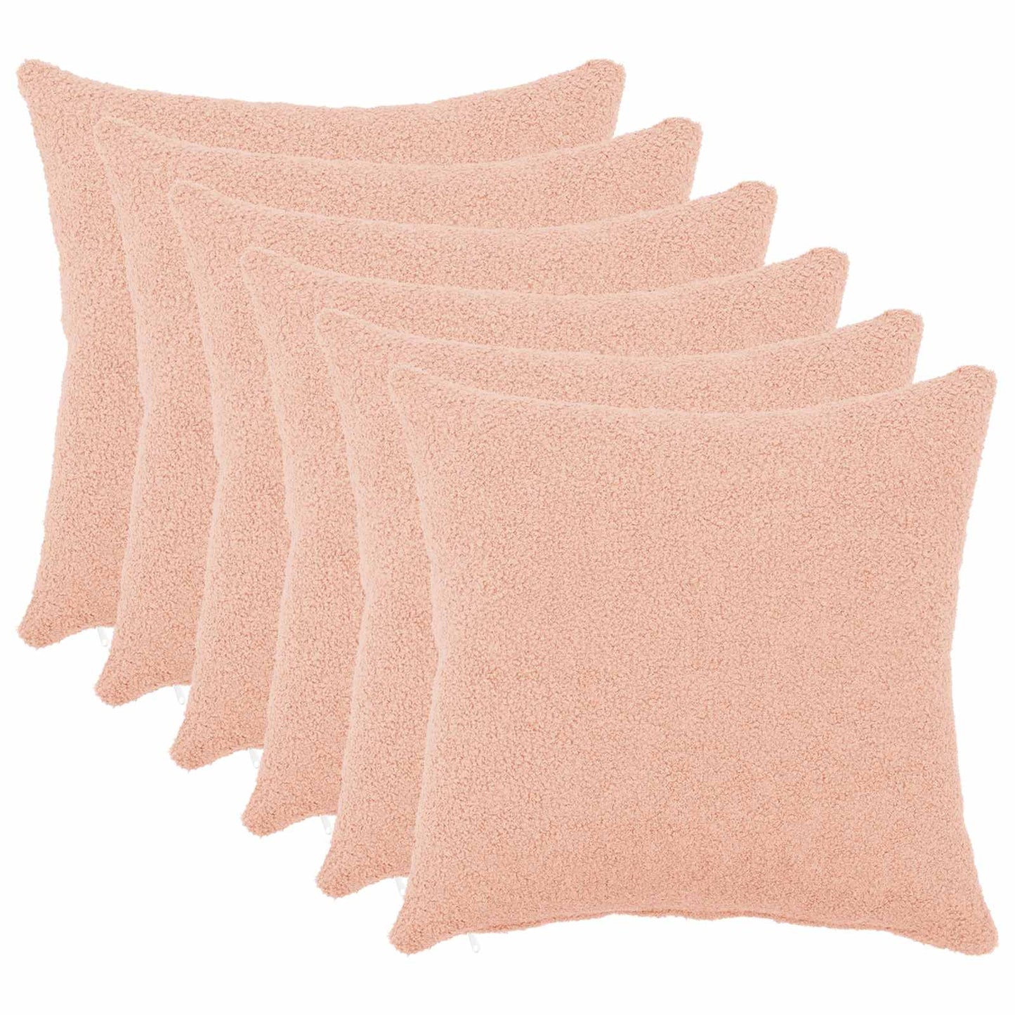 Pudebetræk 6 pcs HEERLEN Lyserød 40 x 40 cm Bouclé