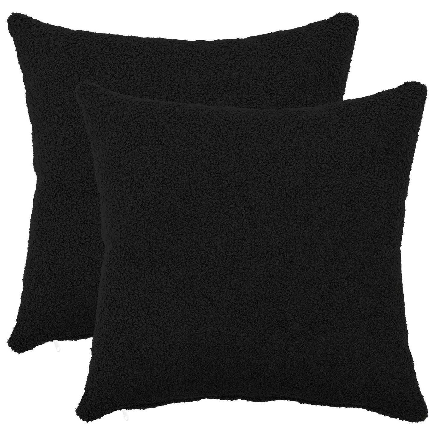 Pudebetræk 2 pcs HEERLEN Sort 40 x 40 cm Bouclé