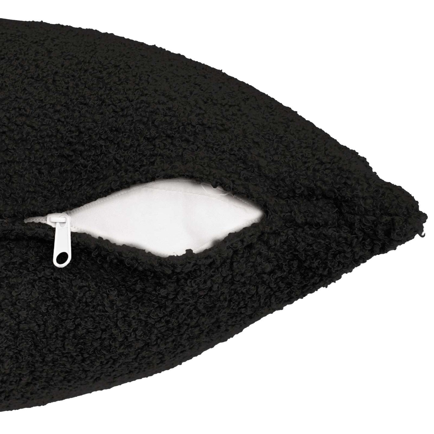 Pudebetræk 6 pcs HEERLEN Sort 40 x 40 cm Bouclé