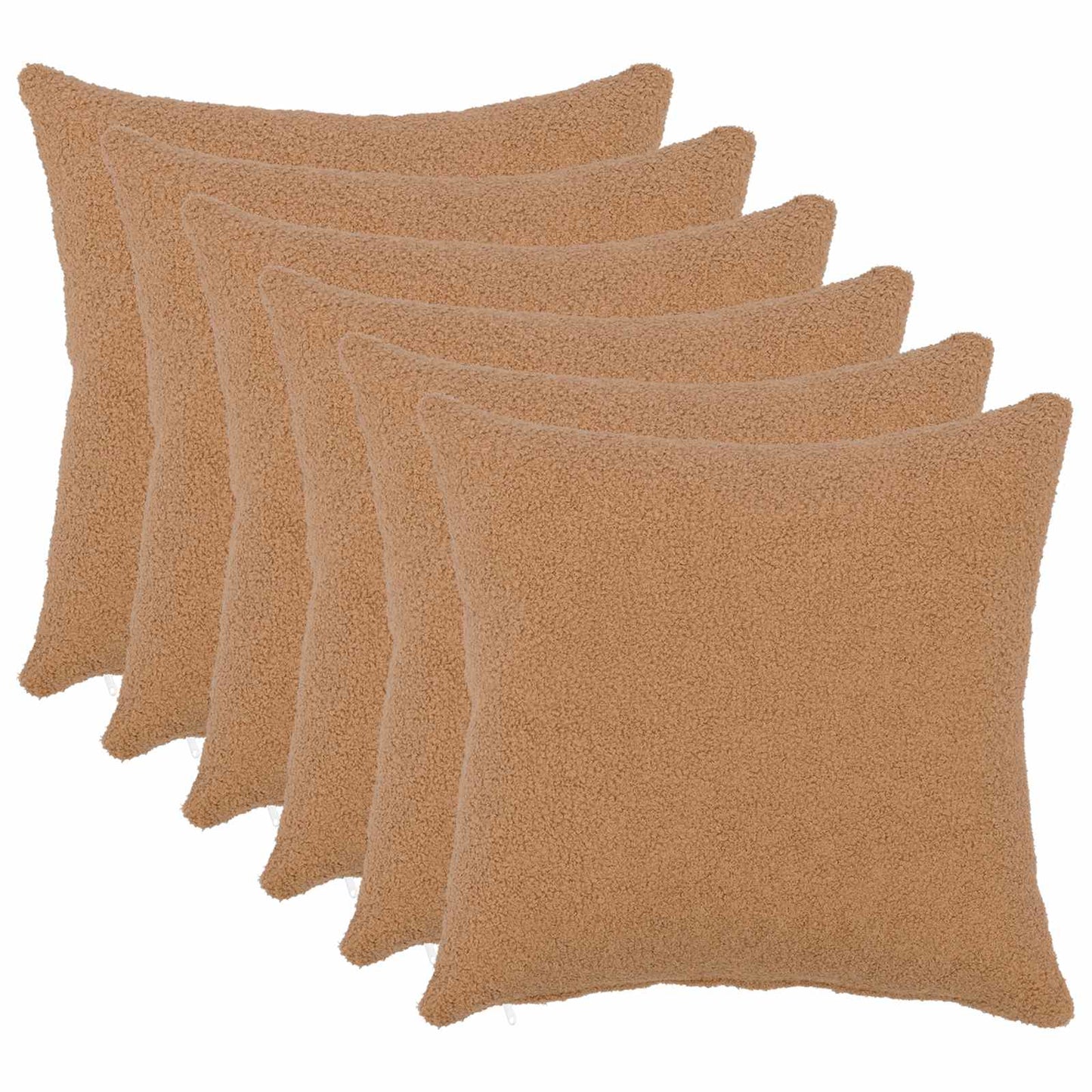 Pudebetræk 6 pcs HEERLEN Beige 40 x 40 cm Bouclé