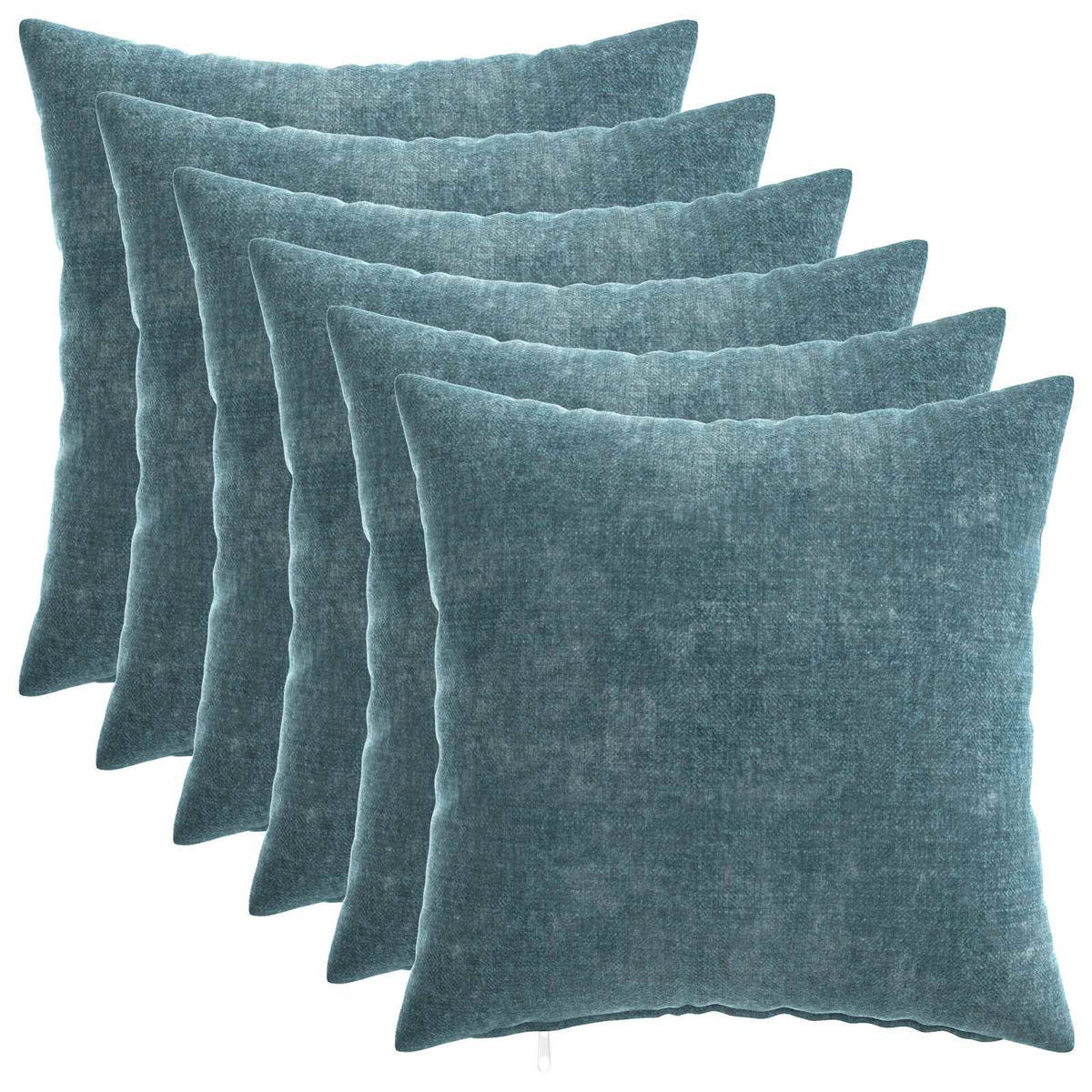 Pudebetræk 6 stk. HEERLEN Blå 40 x 40 cm Chenille Stof