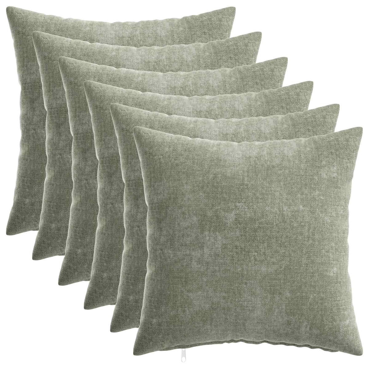Pudebetræk 6 stk. HEERLEN Grøn 40 x 40 cm Chenille Stof
