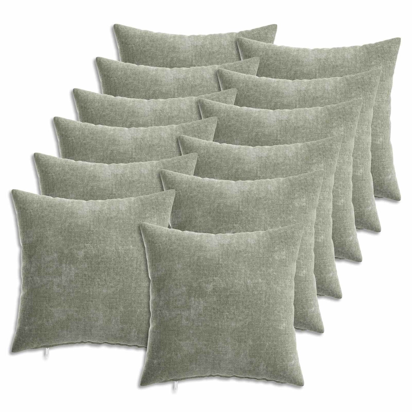 Pudebetræk 12 stk. HEERLEN Grøn 40 x 40 cm Chenille Stof