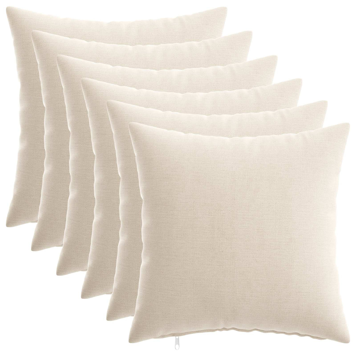 Pudebetræk 6 stk. HEERLEN Cremefarvet 40 x 40 cm Chenille Stof