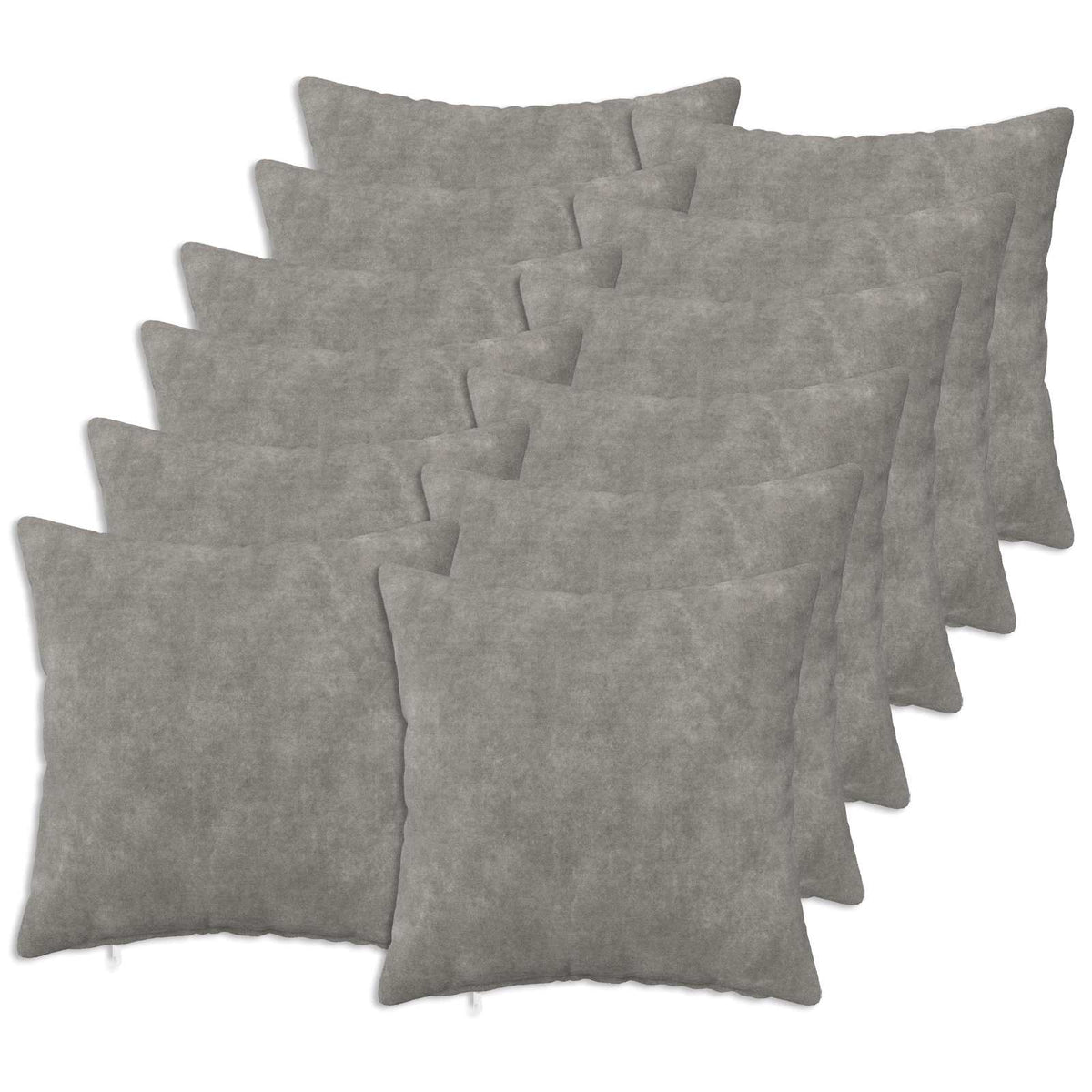 Pudebetræk 12 pcs HEERLEN Lysegrå 40 x 40 cm Mikrofiber Fleece