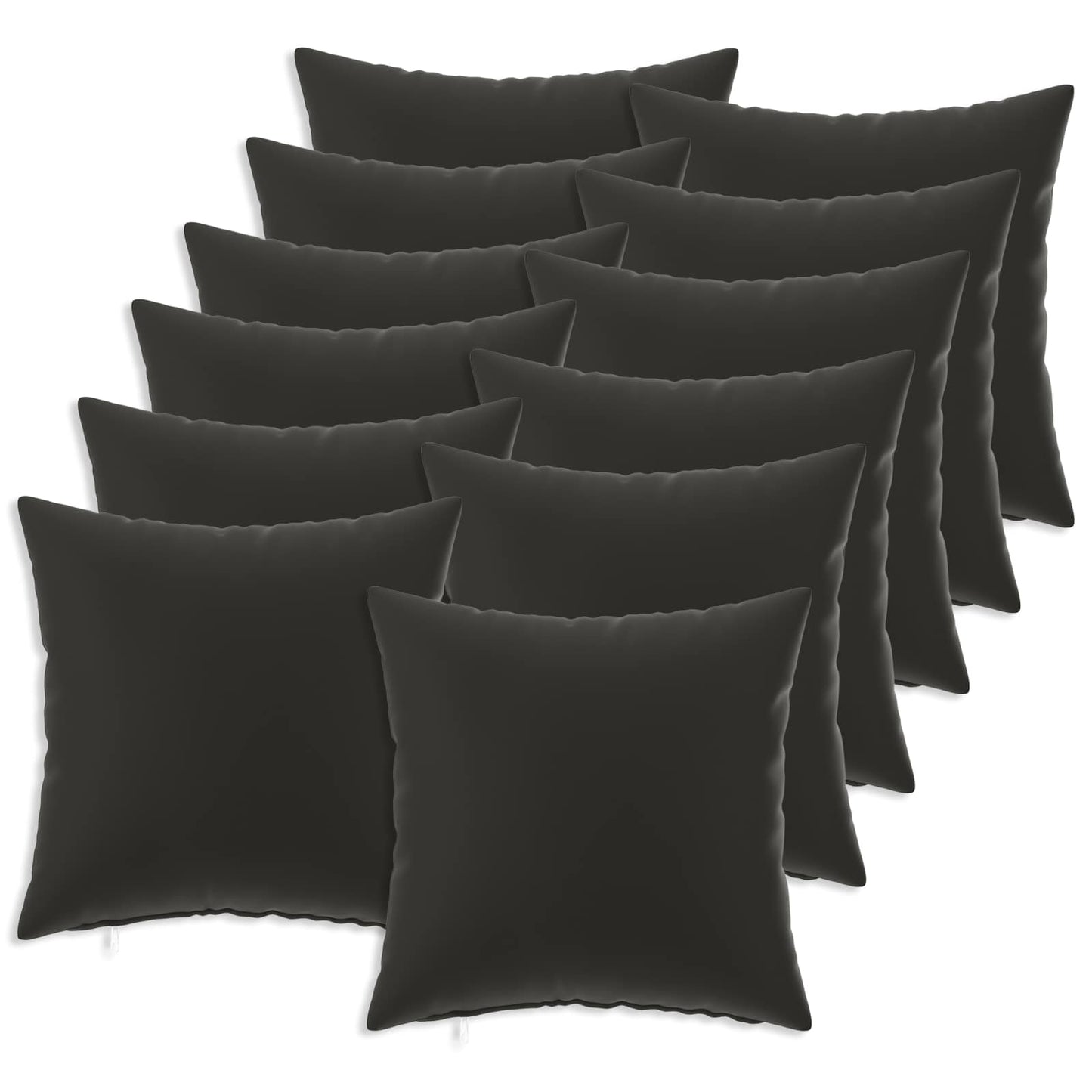 Pudebetræk 12 pcs HEERLEN Sort 40 x 40 cm Polyester
