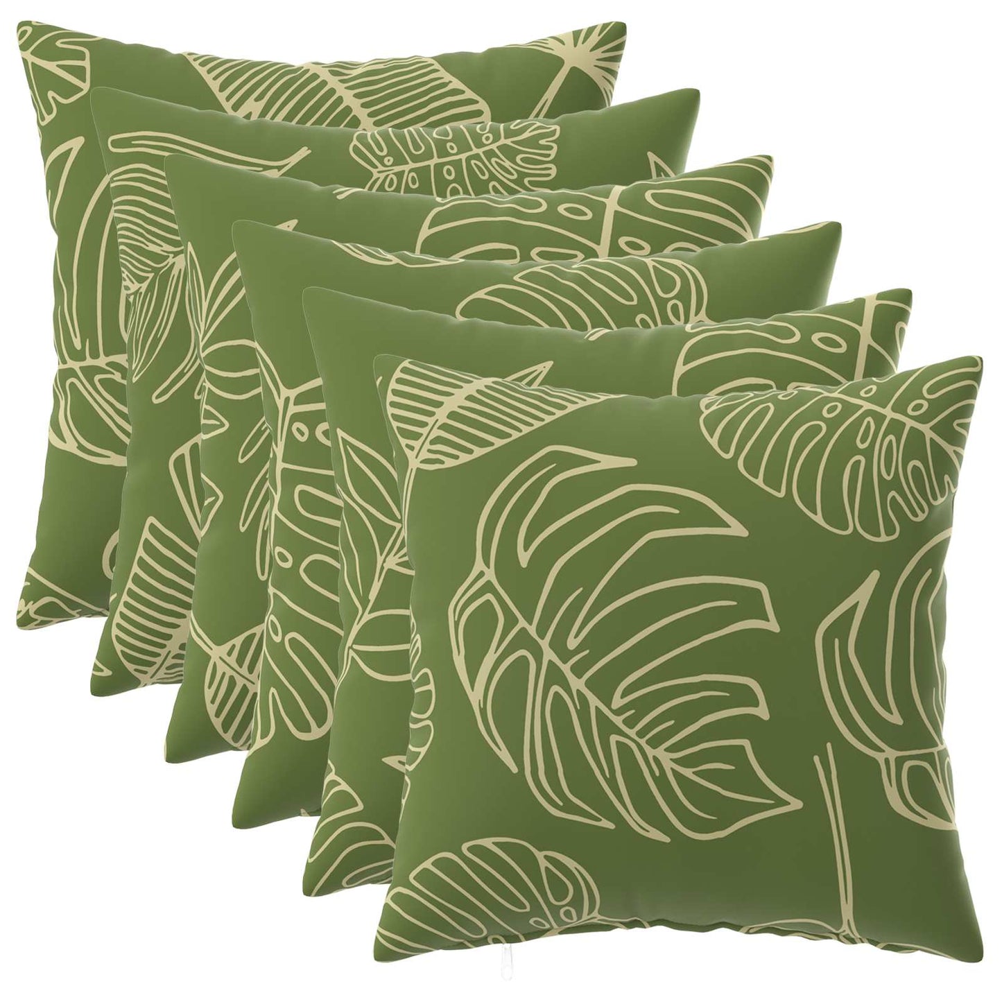Pudebetræk 6 pcs HEERLEN Bladdesign 40 x 40 cm Polyester