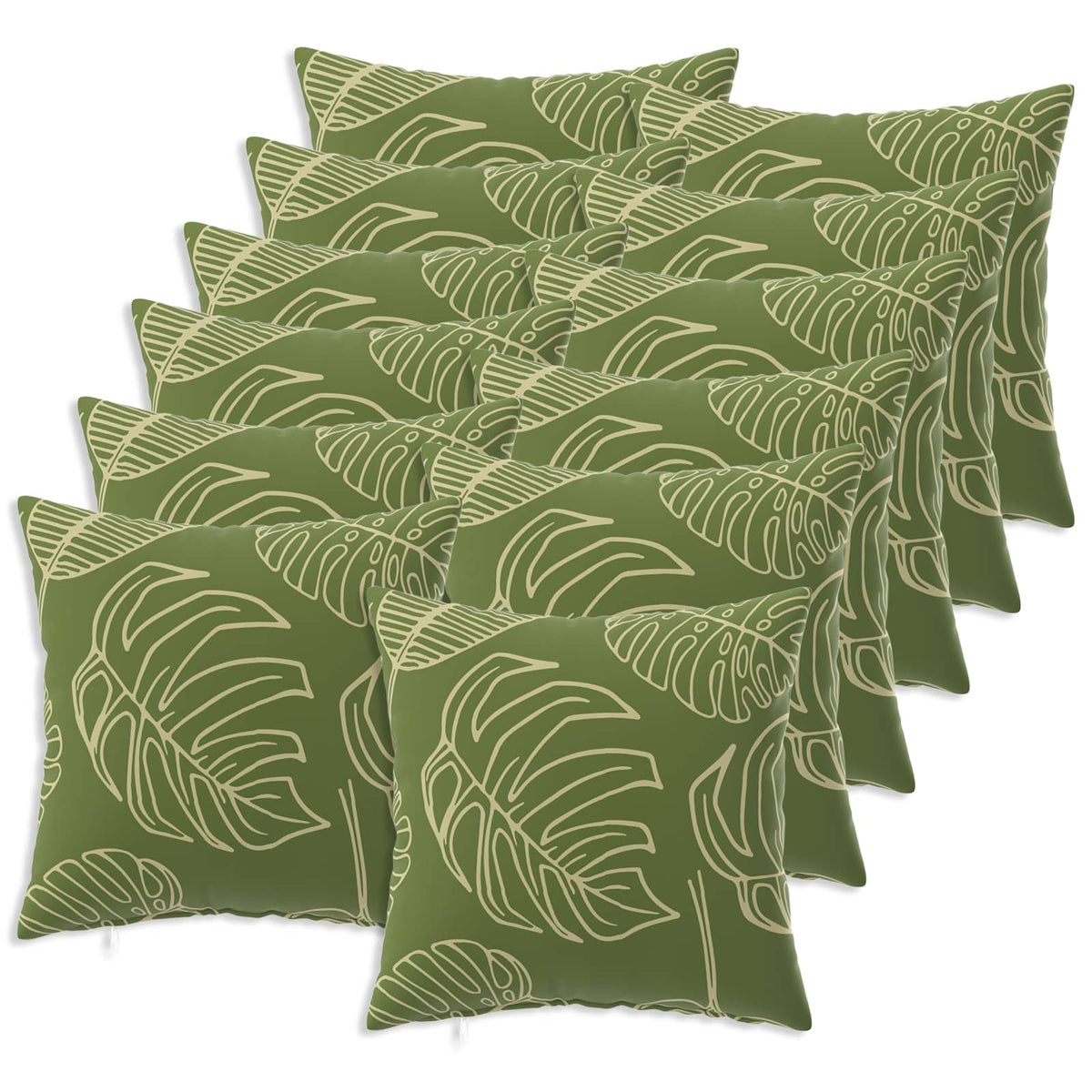 Pudebetræk 12 pcs HEERLEN Bladdesign 40 x 40 cm Polyester