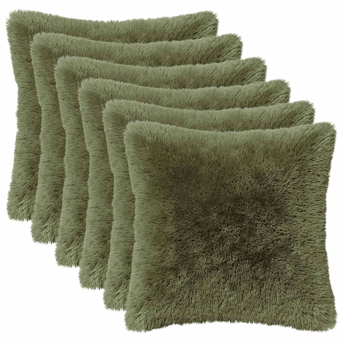 Pudebetræk 6 pcs HEERLEN Grøn 40 x 40 cm PV Fleece