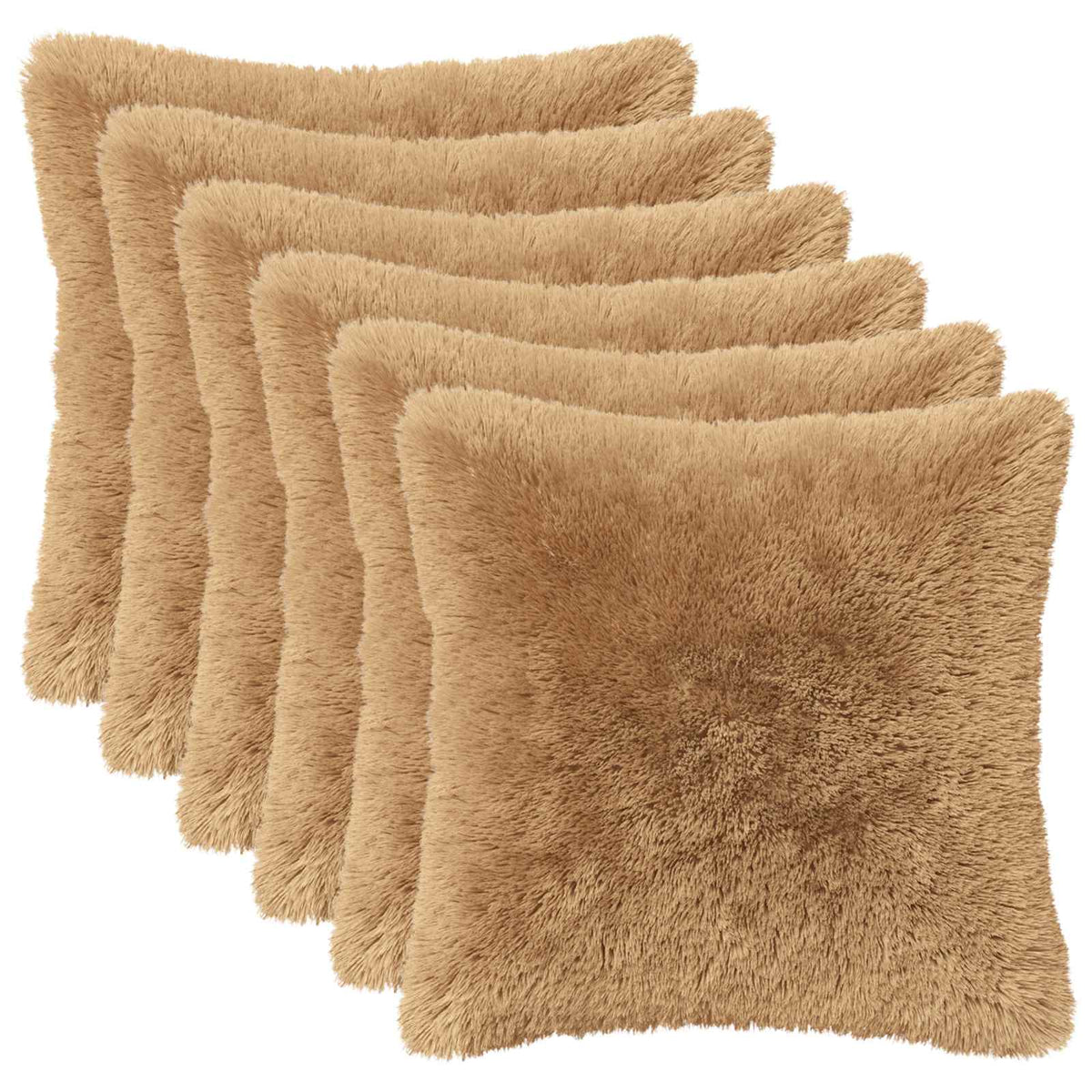 Pudebetræk 6 pcs HEERLEN Gråbrun 40 x 40 cm PV Fleece