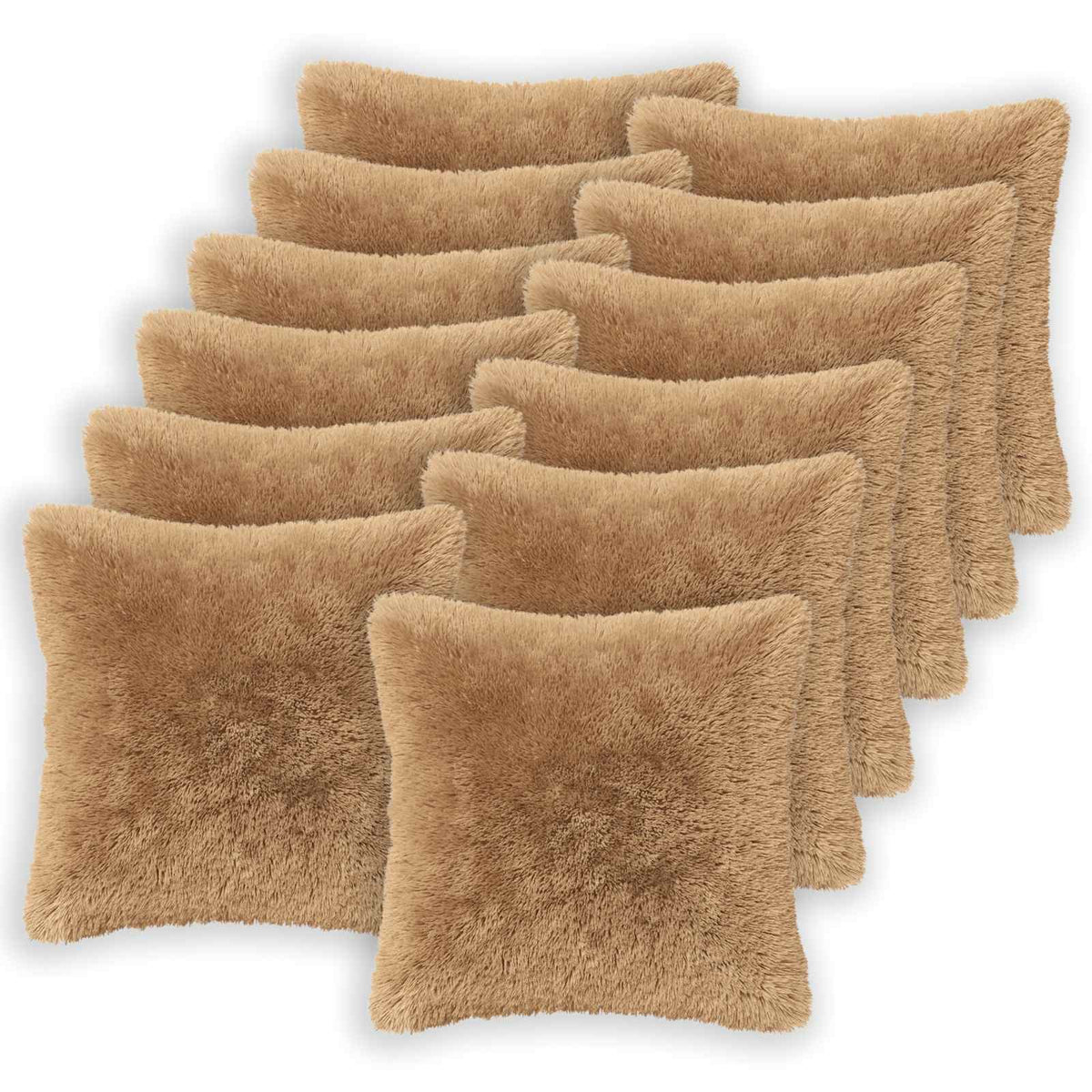 Pudebetræk 12 pcs HEERLEN Gråbrun 40 x 40 cm PV Fleece
