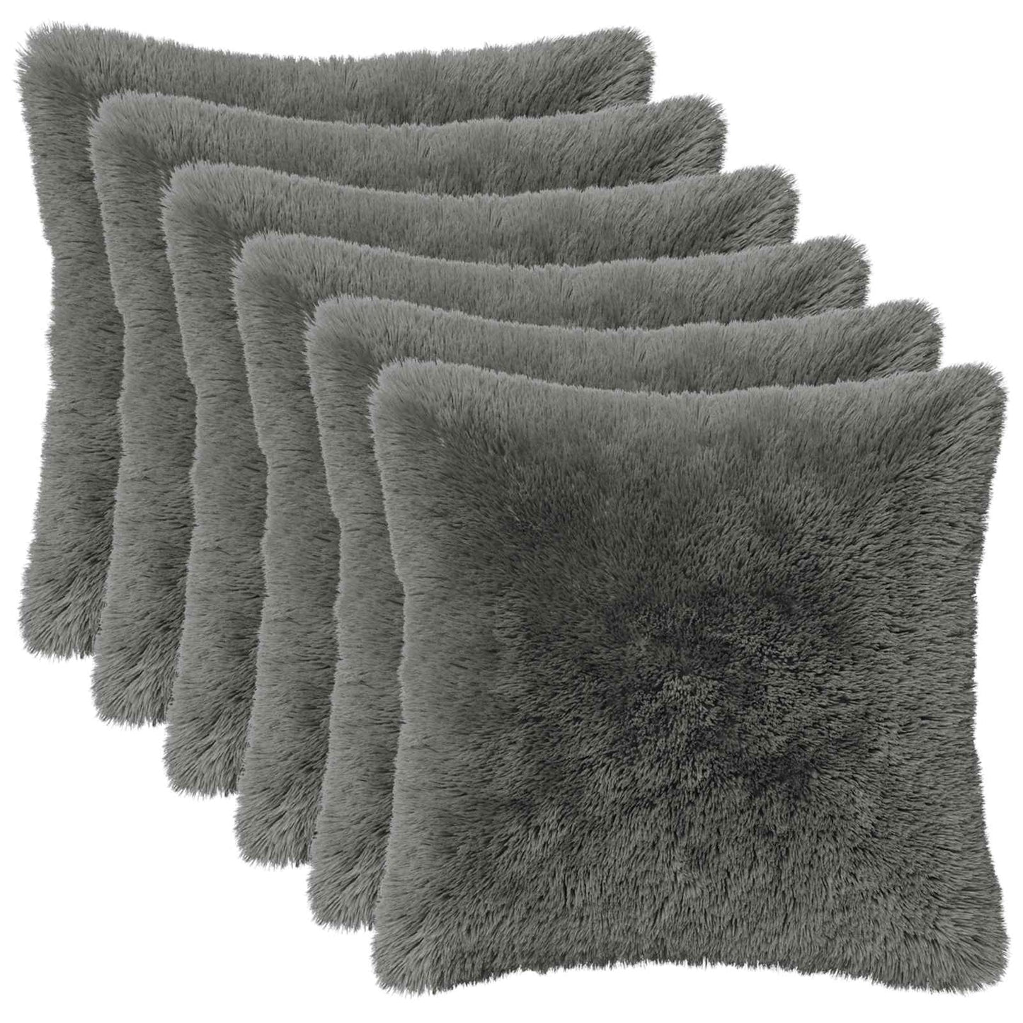Pudebetræk 6 pcs HEERLEN Lysegrå 40 x 40 cm PV Fleece