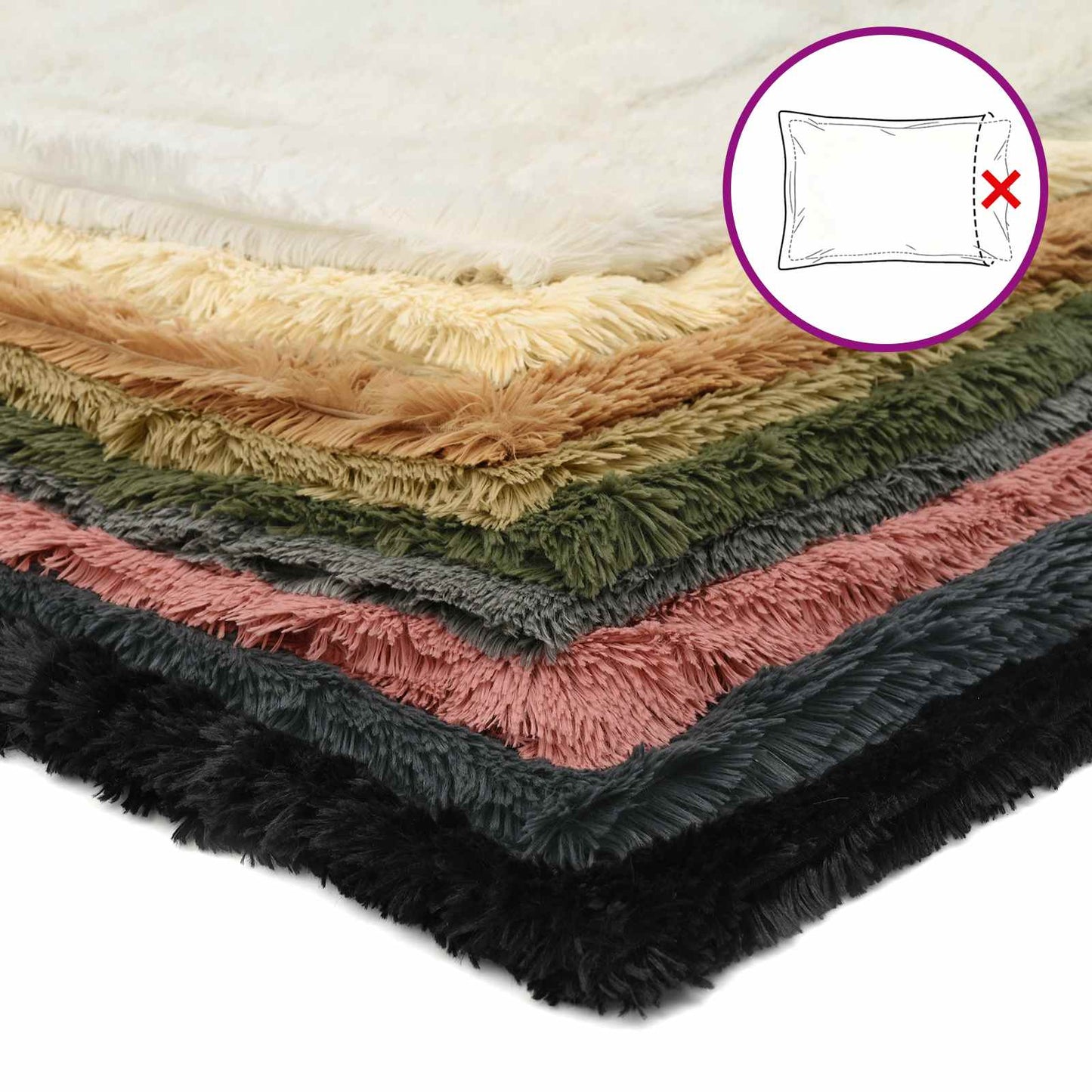 Pudebetræk 6 pcs HEERLEN Lysegrå 40 x 40 cm PV Fleece