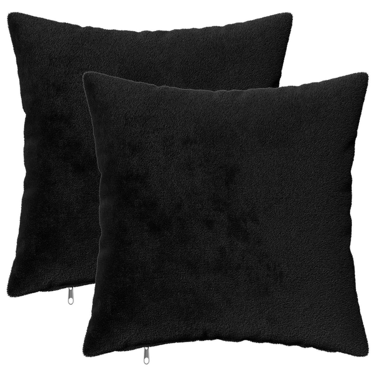 Pudebetræk 2 pcs HEERLEN Sort 40 x 40 cm Flannel