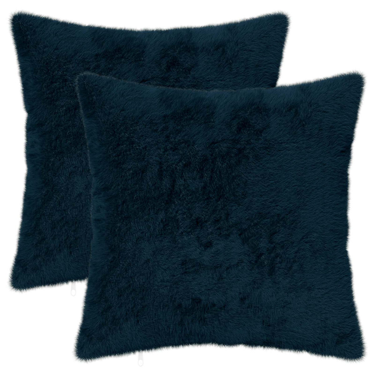 Pudebetræk 2 stk. HEERLEN Mørkeblå 40 x 40 cm Faux Kanin Pels