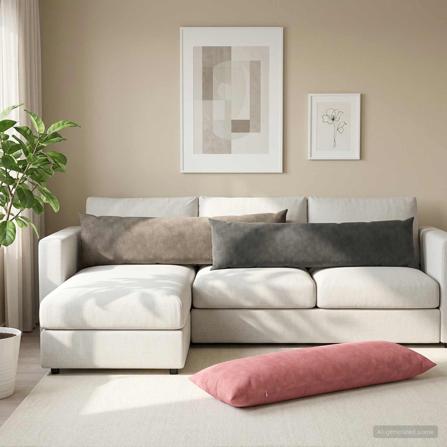 Pudebetræk 2 pcs HEERLEN Lyserød 40 x 145 cm Fløjl