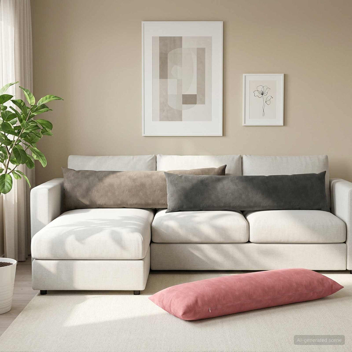 Pudebetræk HEERLEN Mørkegrå 40 x 145 cm Fløjl