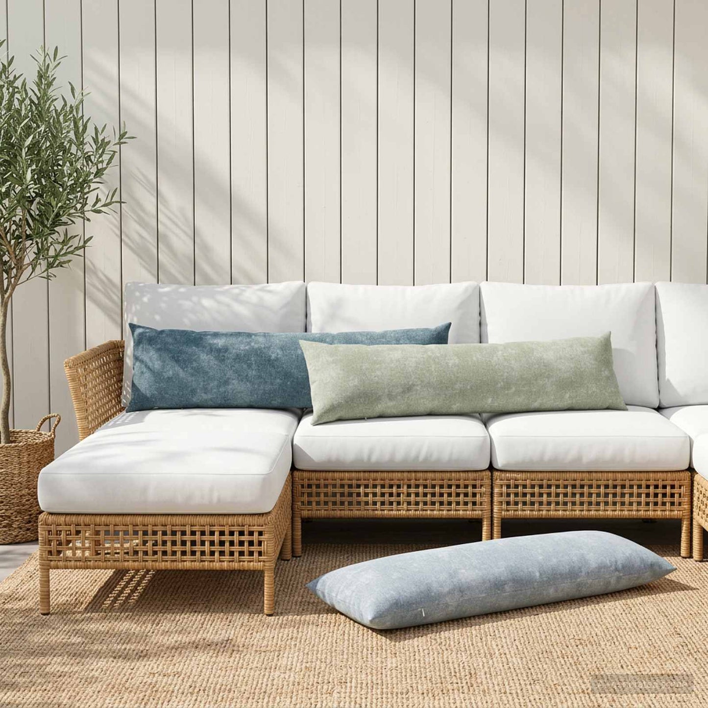 Pudebetræk HEERLEN Blå 40 x 145 cm Chenille Stof