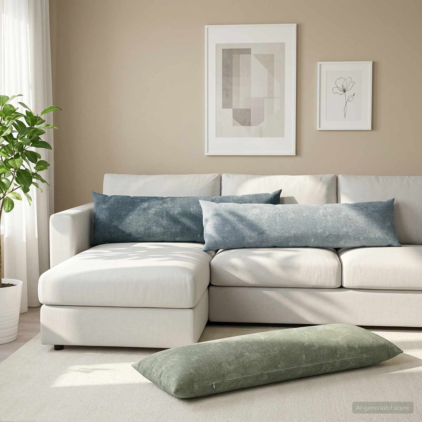 Pudebetræk 2 stk. HEERLEN Blå 40 x 145 cm Chenille Stof