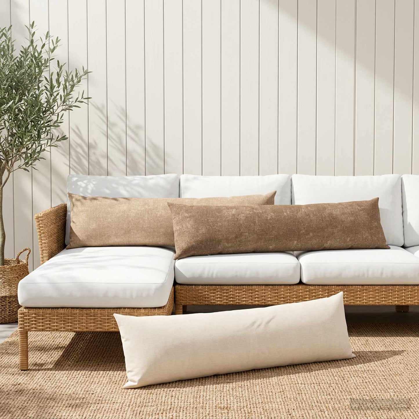 Pudebetræk HEERLEN Brun 40 x 145 cm Chenille Stof