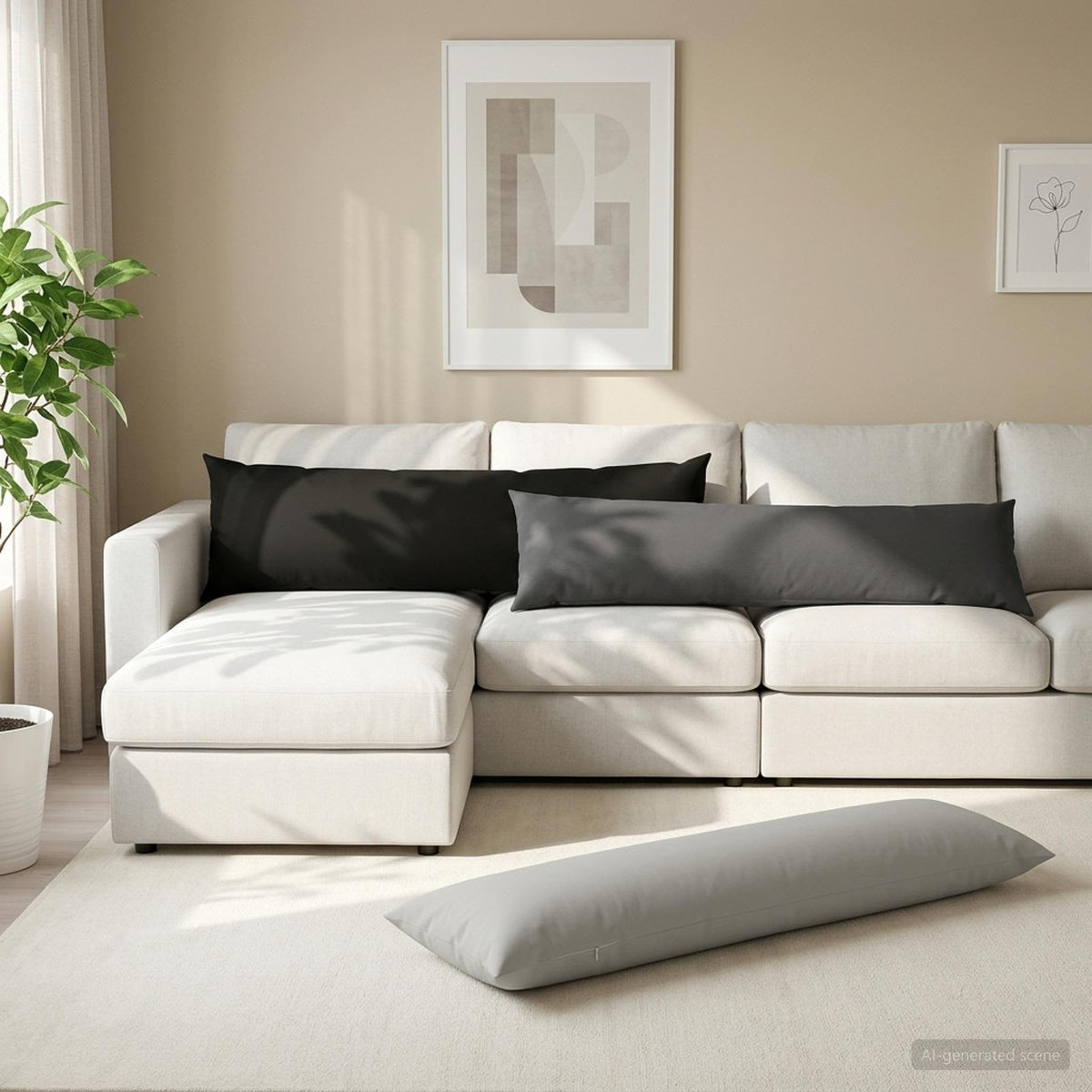 Pudebetræk HEERLEN Grå 40 x 145 cm Polyester