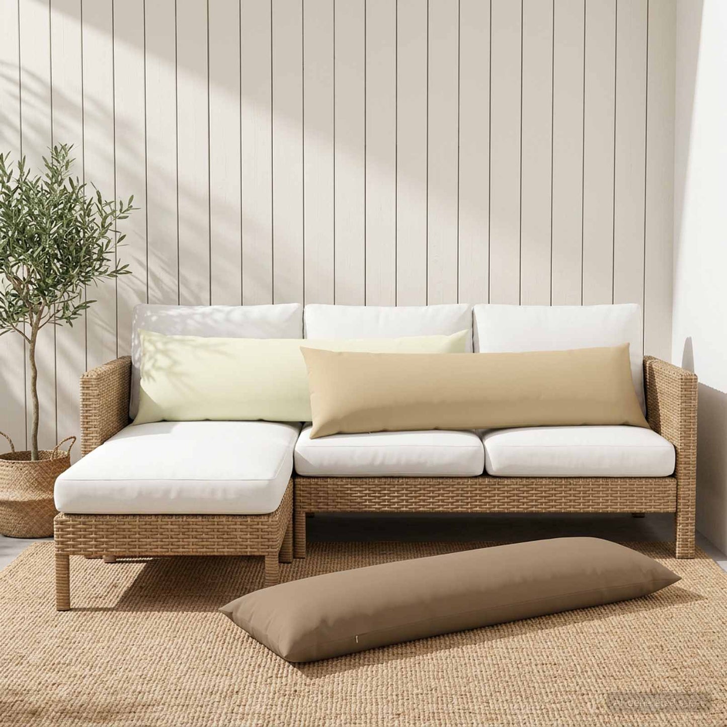 Pudebetræk 2 pcs HEERLEN Cremefarvet 40 x 145 cm Polyester