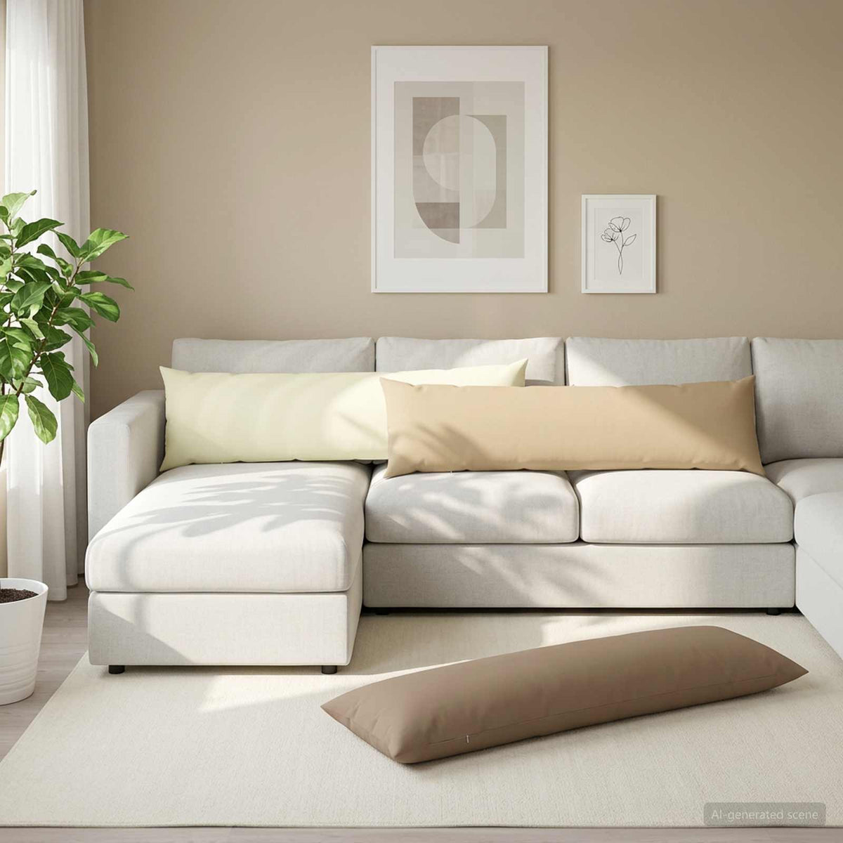Pudebetræk HEERLEN Beige 40 x 145 cm Polyester