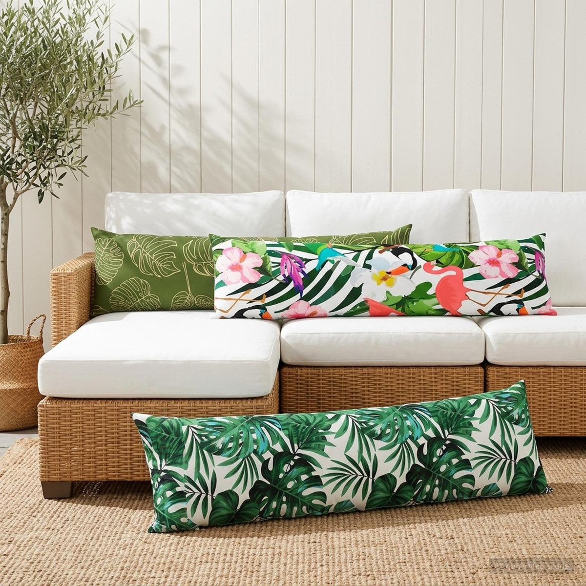 Pudebetræk HEERLEN Bladmønster 40 x 145 cm Polyester