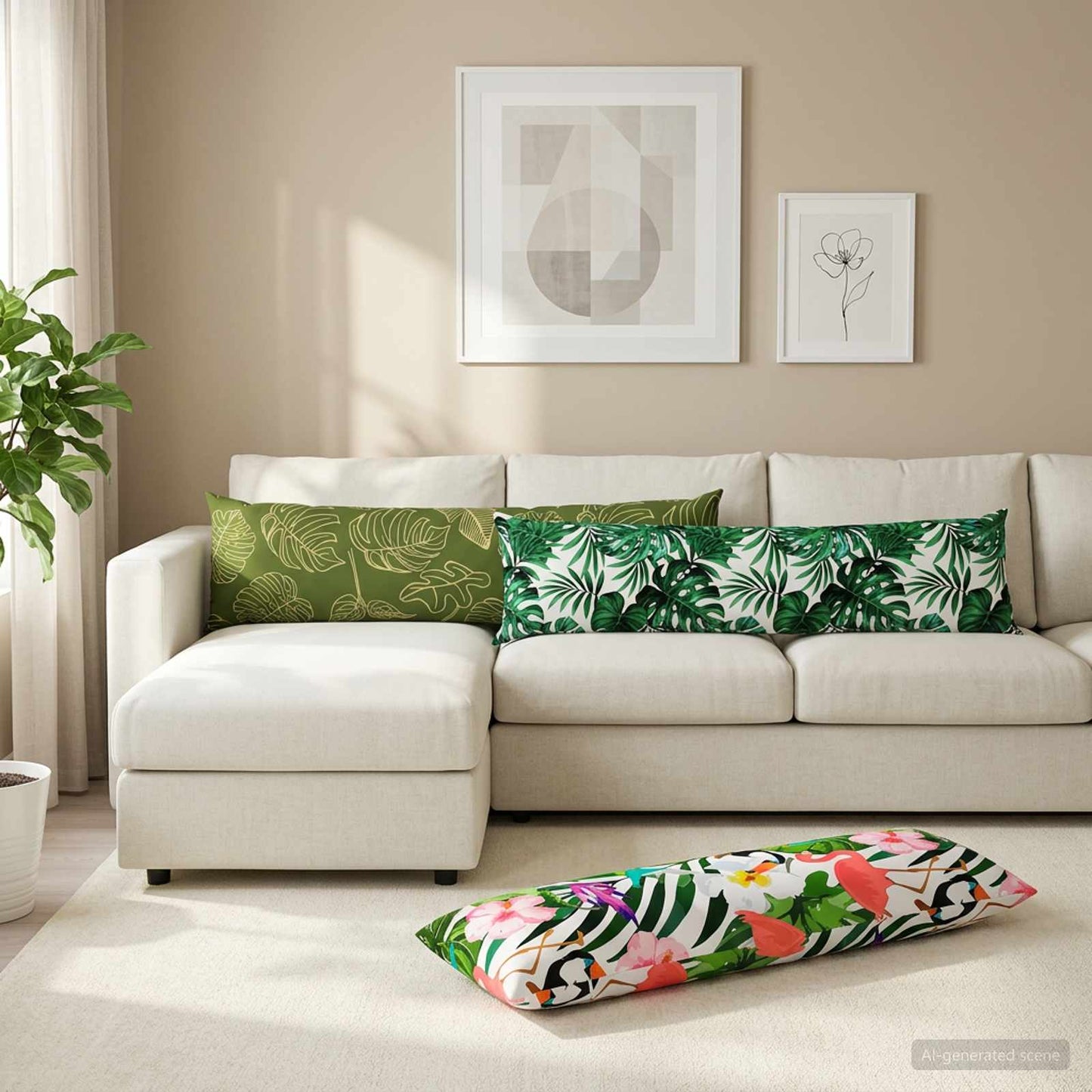 Pudebetræk HEERLEN Bladdesign 40 x 145 cm Polyester