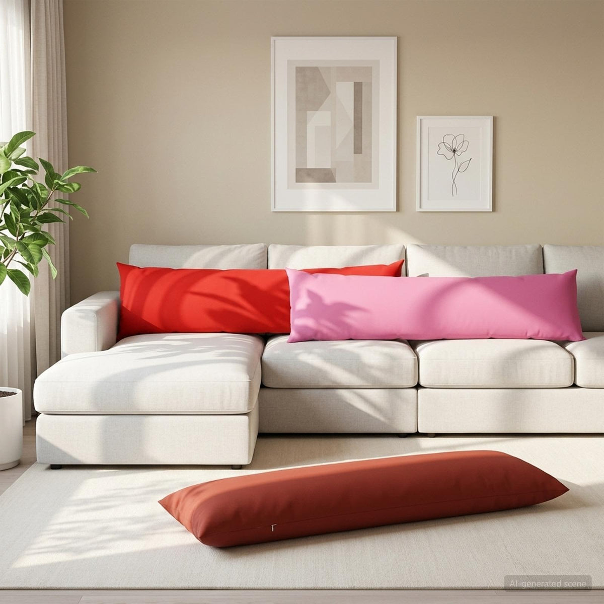 Pudebetræk HEERLEN Vinrød 40 x 145 cm Polyester
