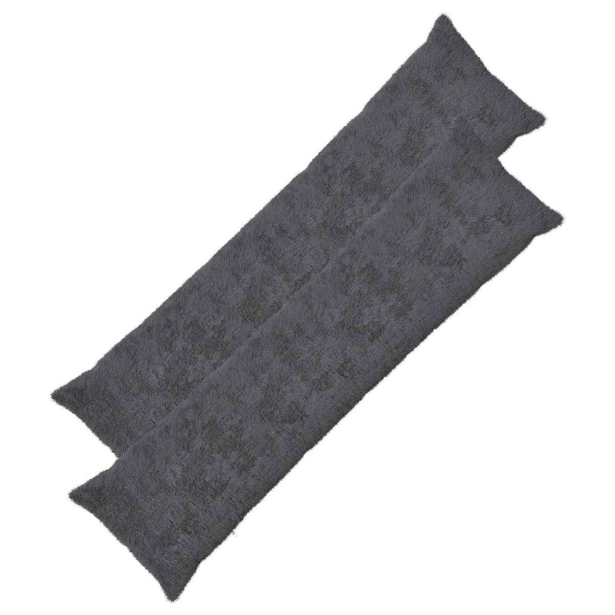 Pudebetræk 2 stk. HEERLEN Mørkegrå 40 x 145 cm Faux Kanin Pels