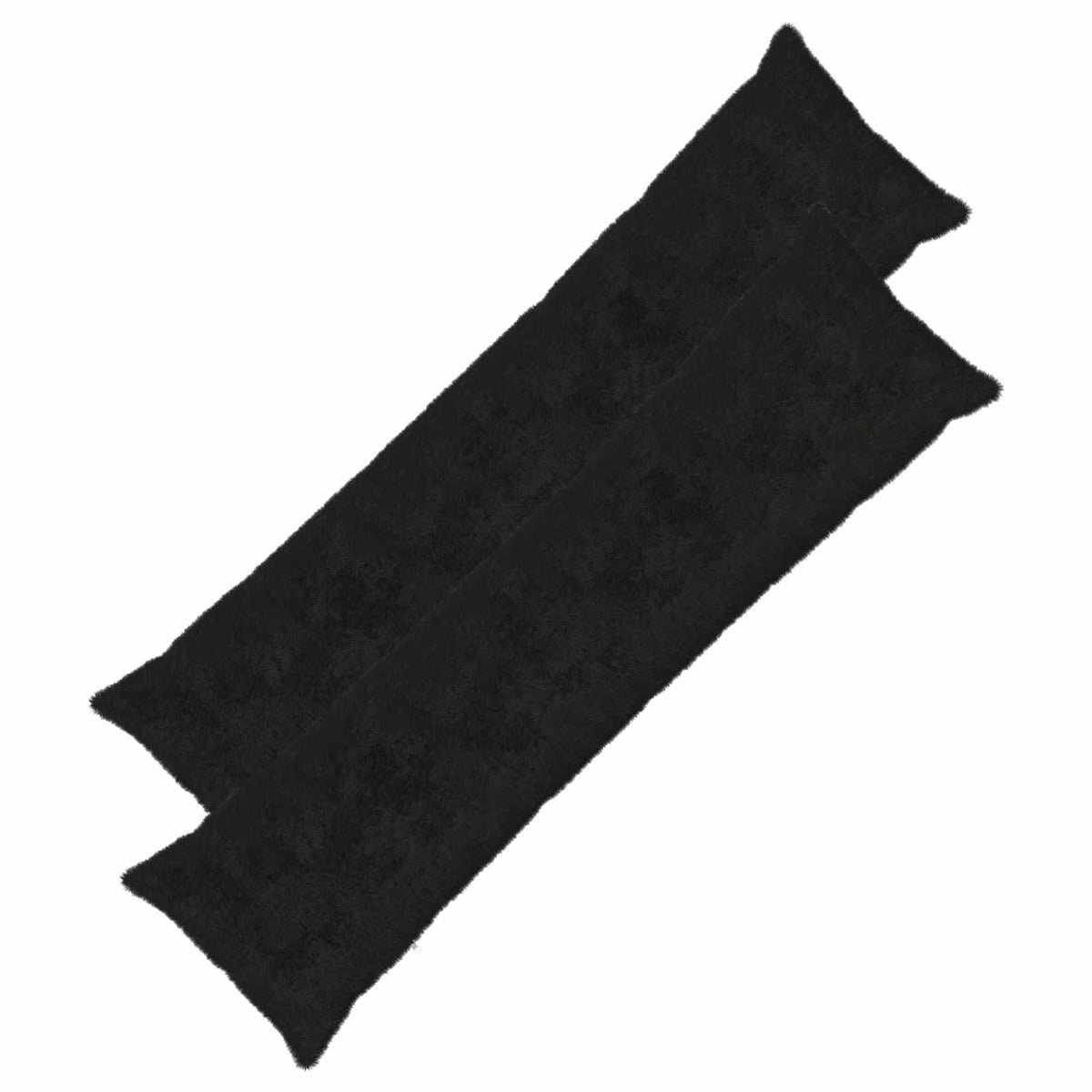 Pudebetræk 2 stk. HEERLEN Sort 40 x 145 cm Faux Kanin Pels