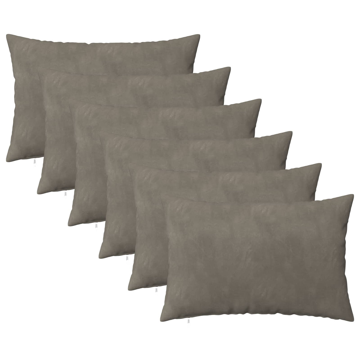 Pudebetræk 6 pcs HEERLEN Lysegrå 40 x 60 cm Fløjl