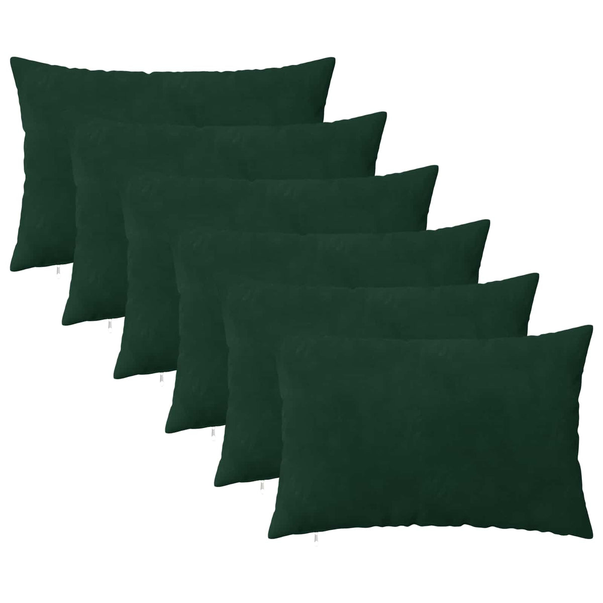 Pudebetræk 6 pcs HEERLEN Mørkegrøn 40 x 60 cm Fløjl