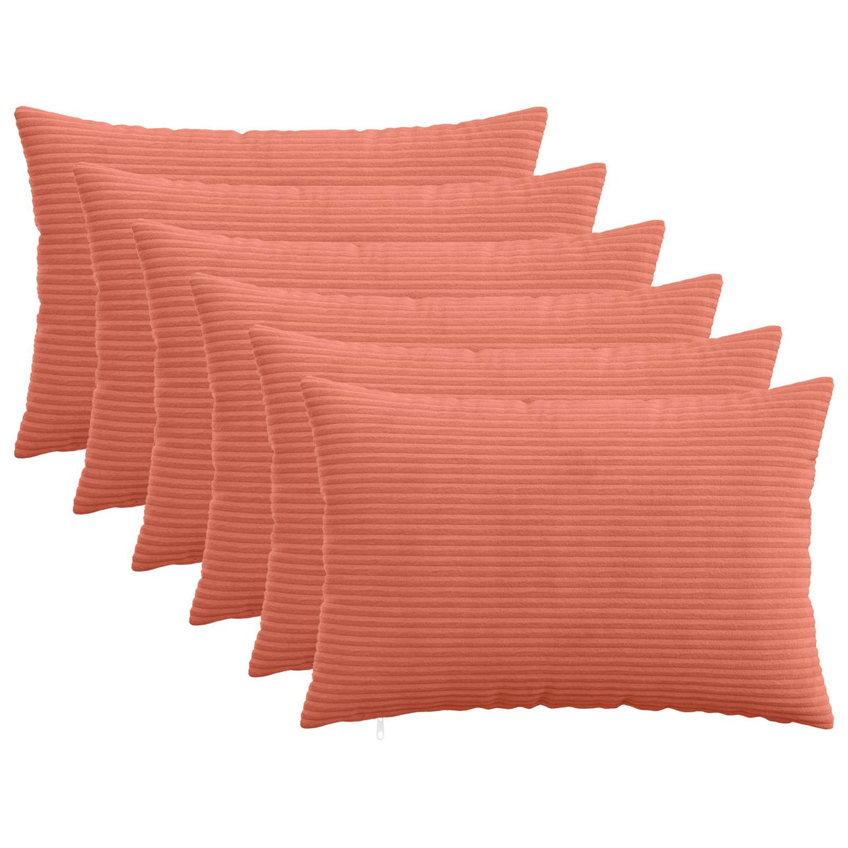 Pudebetræk 6 pcs HEERLEN Rød orange 40 x 60 cm cordfløjl