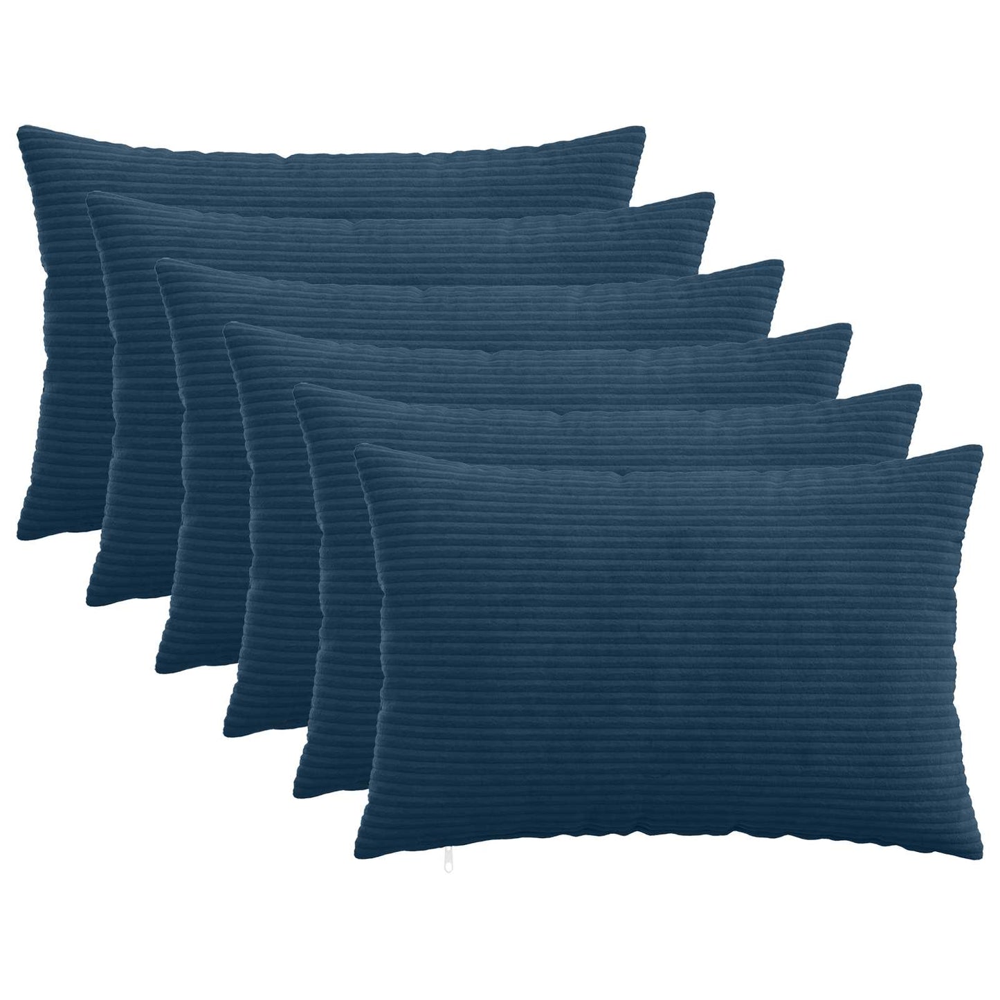 Pudebetræk 6 pcs HEERLEN Mørkeblå 40 x 60 cm cordfløjl