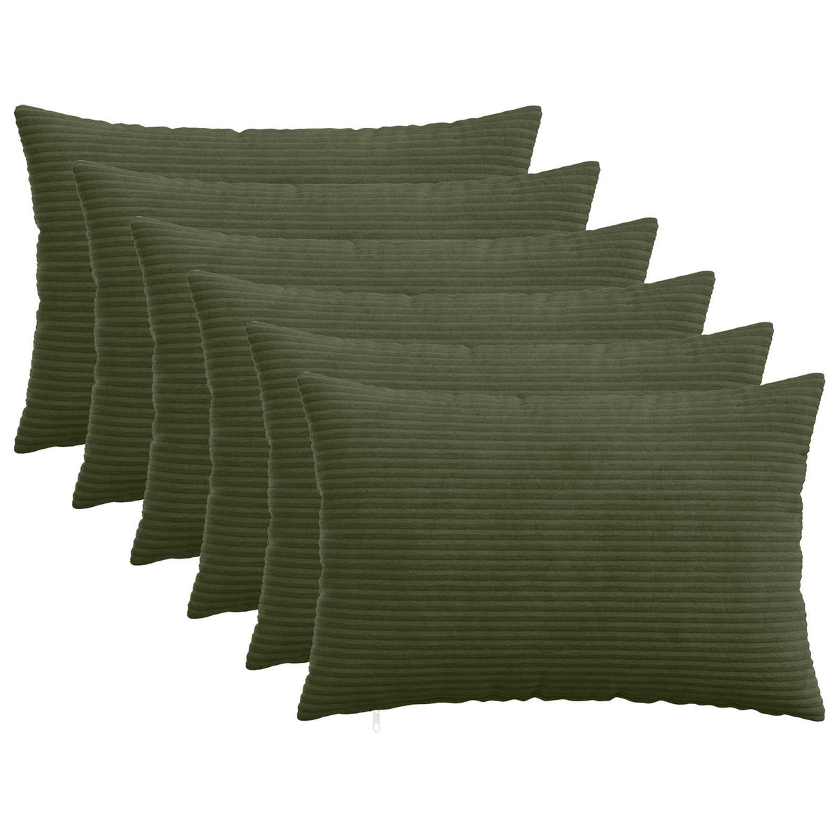 Pudebetræk 6 pcs HEERLEN Grøn 40 x 60 cm cordfløjl