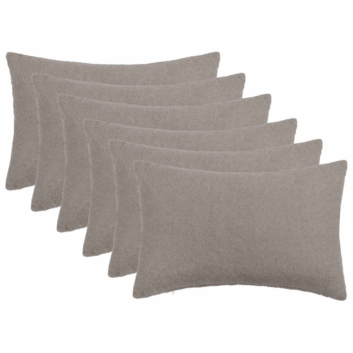 Pudebetræk 6 pcs HEERLEN Lysegrå 40 x 60 cm Bouclé