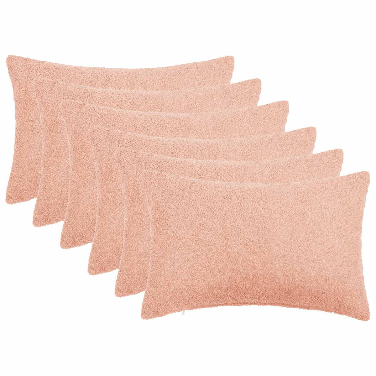 Pudebetræk 6 pcs HEERLEN Lyserød 40 x 60 cm Bouclé