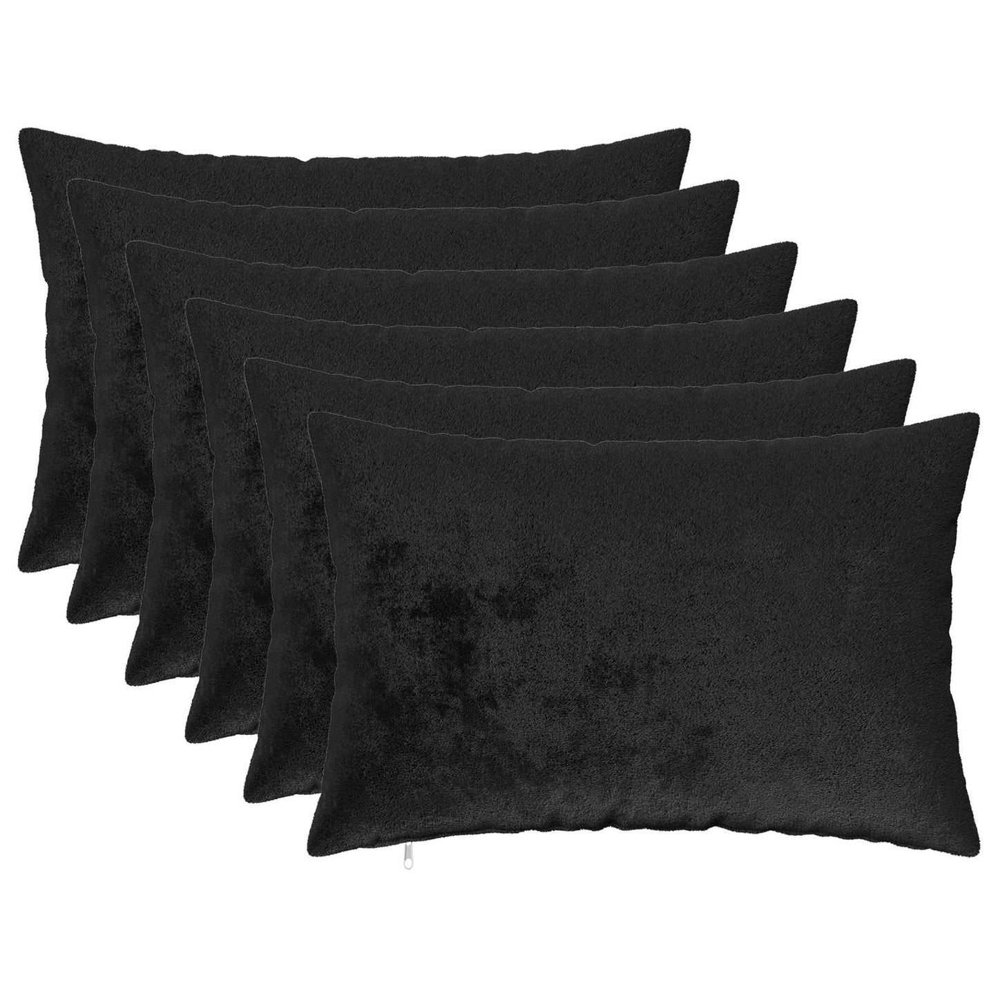 Pudebetræk 6 pcs HEERLEN Sort 40 x 60 cm Flannel