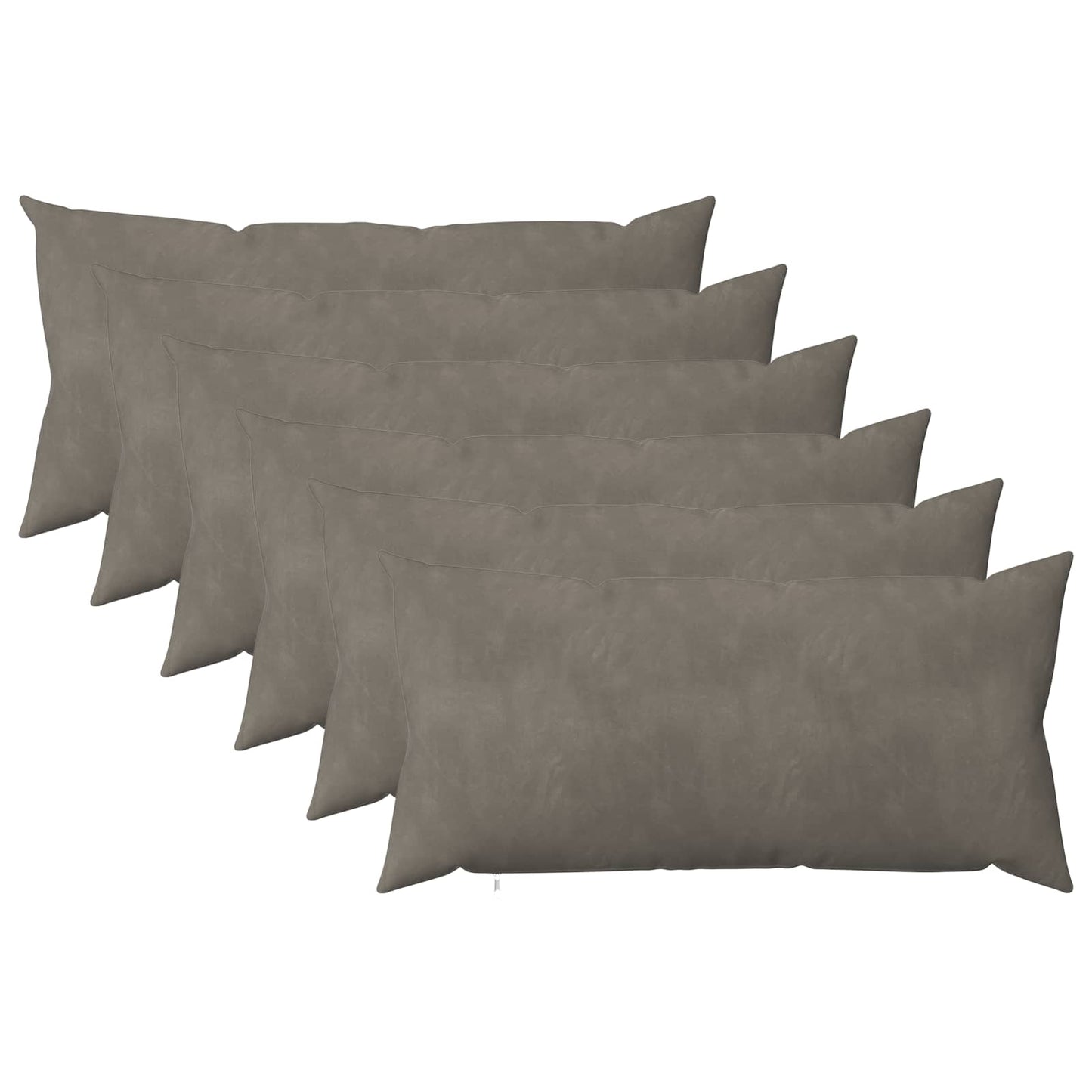 Pudebetræk 6 pcs HEERLEN Lysegrå 40 x 70 cm Fløjl