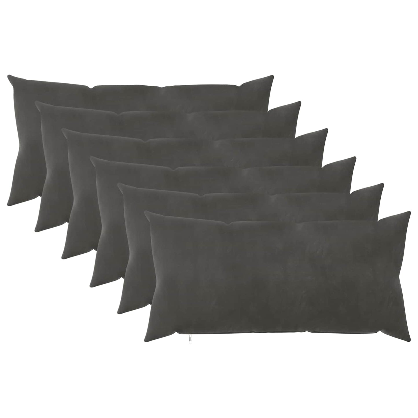 Pudebetræk 6 pcs HEERLEN Mørkegrå 40 x 70 cm Fløjl
