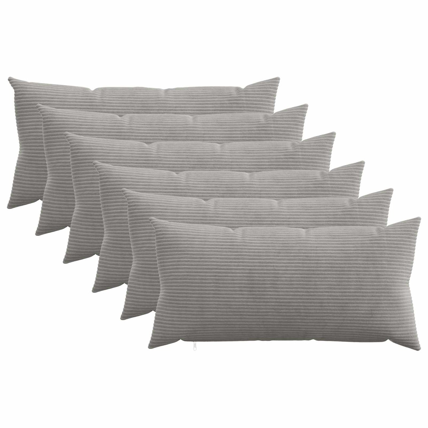 Pudebetræk 6 pcs HEERLEN Lysegrå 40 x 70 cm cordfløjl