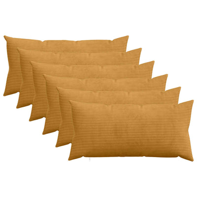 Pudebetræk 6 pcs HEERLEN Gul 40 x 70 cm cordfløjl