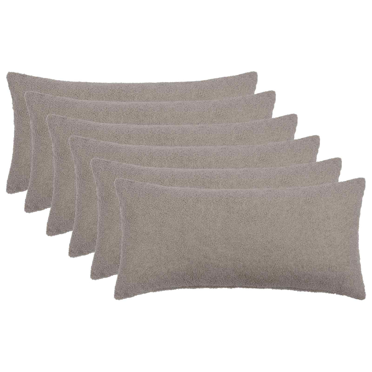 Pudebetræk 6 pcs HEERLEN Lysegrå 40 x 70 cm Bouclé