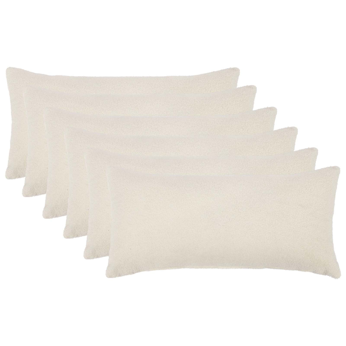 Pudebetræk 6 pcs HEERLEN Cremefarvet 40 x 70 cm Bouclé