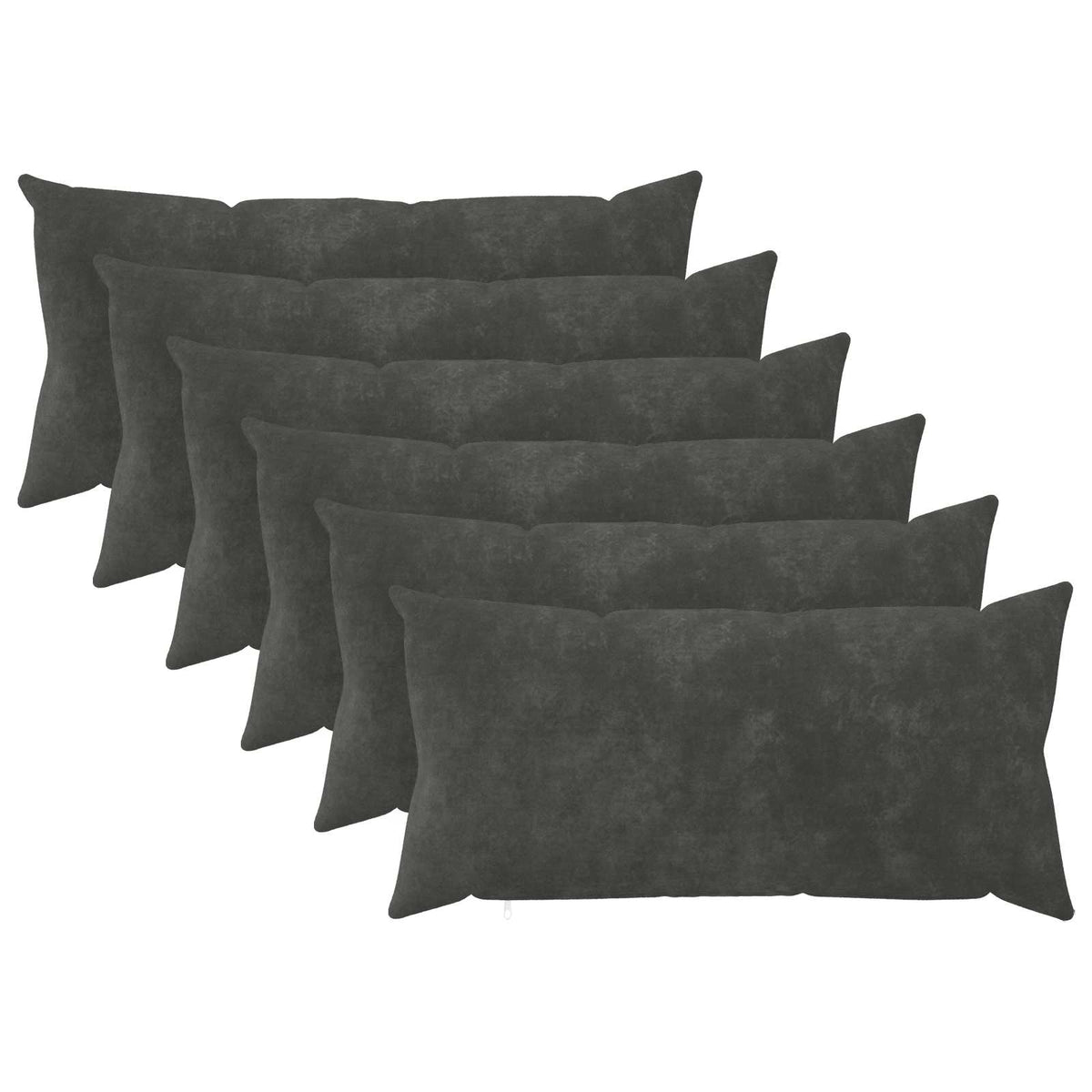 Pudebetræk 6 pcs HEERLEN Antracit 40 x 70 cm Mikrofiber Fleece