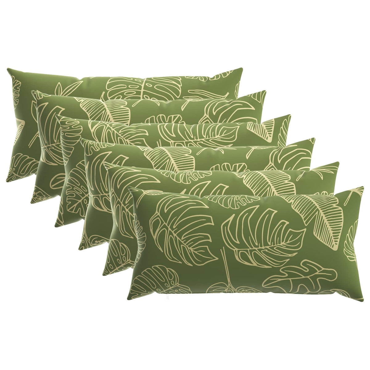 Pudebetræk 6 pcs HEERLEN Bladdesign 40 x 70 cm Polyester